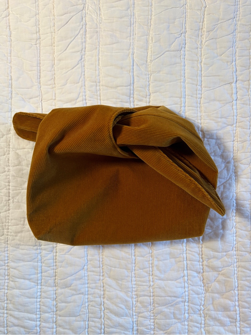 Merit Beauty Signature Corduroy Makeup Bag - Camel/Brown